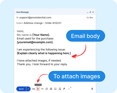 Screenshot showing email body